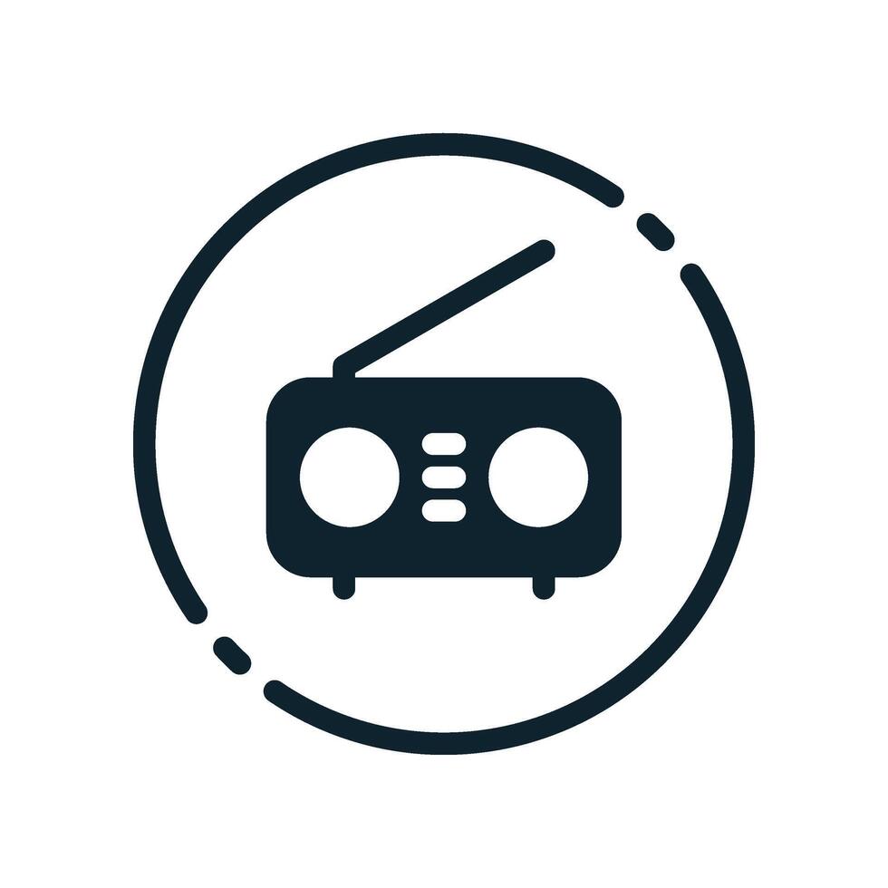 Design Illustration graphic of radio icon with glyph style. Suitable for UI, mobile design, web design, etc. vector