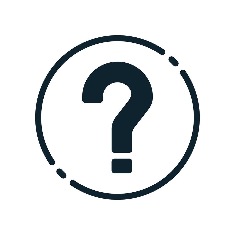 Design Illustration graphic of question mark icon with glyph style. Suitable for UI, mobile design, web design, etc. vector