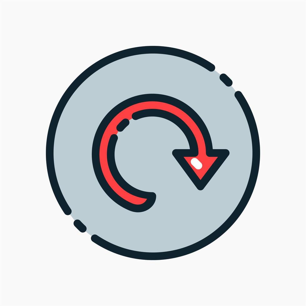 Design Illustration graphic of restart icon with colored line style. Suitable for UI, mobile design, web design, etc. vector