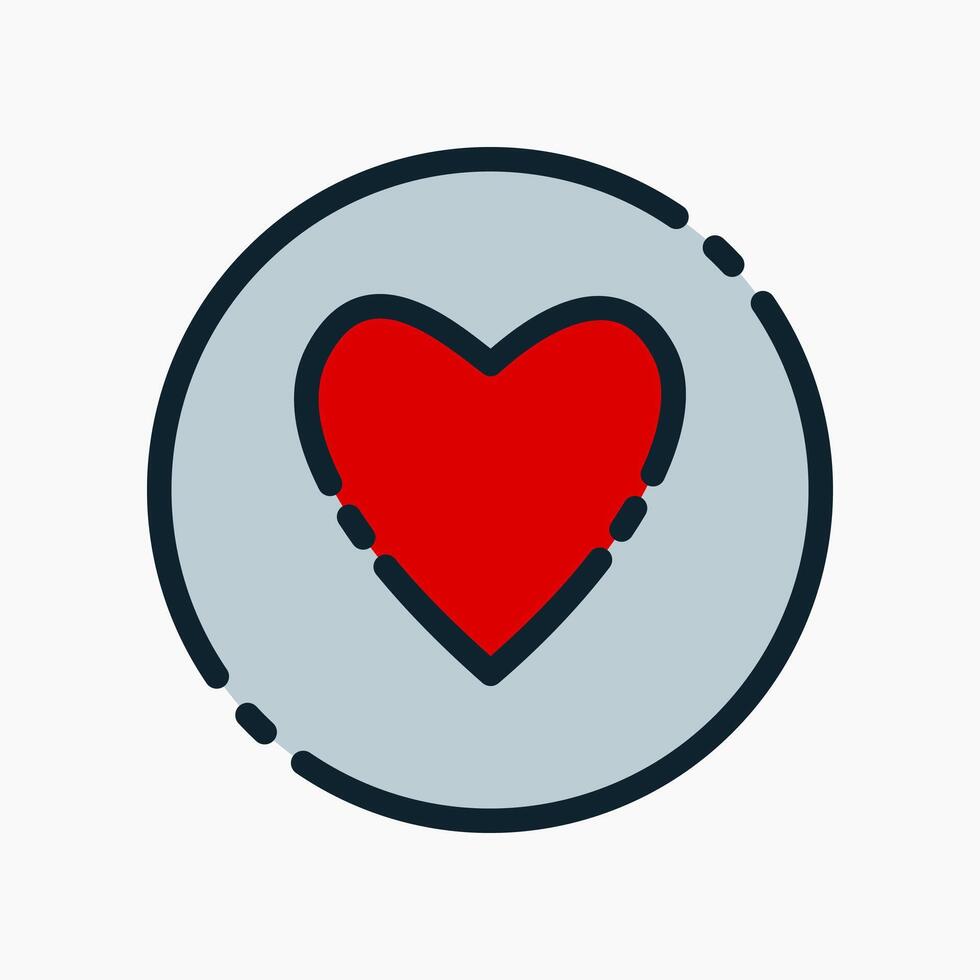 Design Illustration graphic of love mark icon with colored line style. Suitable for UI, mobile design, web design, etc. vector