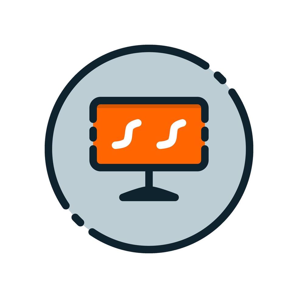 Design Illustration graphic of monitor icon with colored line style. Suitable for UI, mobile design, web design, etc. vector