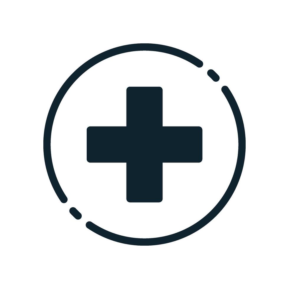 Design Illustration graphic of health mark icon with glyph style. Suitable for UI, mobile design, web design, etc. vector