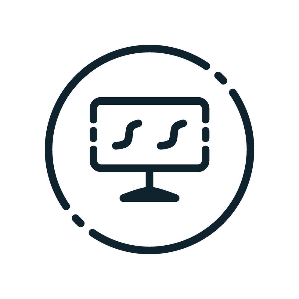 Design Illustration graphic of monitor icon with line style. Suitable for UI, mobile design, web design, etc. vector