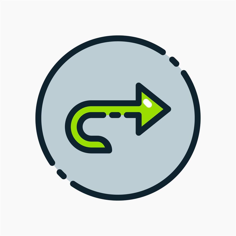 Design Illustration graphic of turn around icon with colored line style. Suitable for UI, mobile design, web design, etc. vector