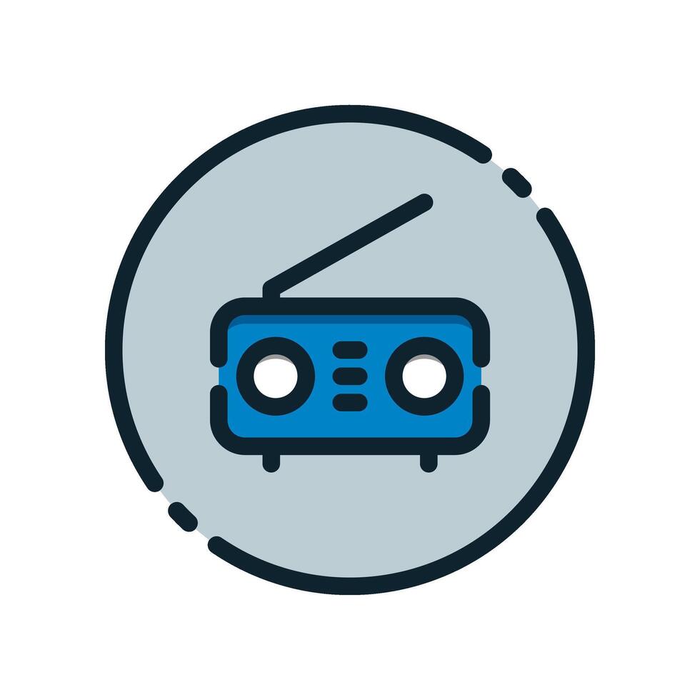 Design Illustration graphic of radio icon with colored line style. Suitable for UI, mobile design, web design, etc. vector