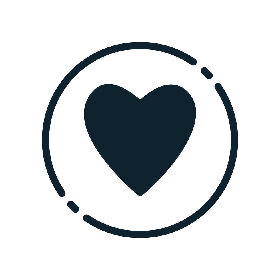 Design Illustration graphic of love mark icon with glyph style. Suitable for UI, mobile design, web design, etc. vector