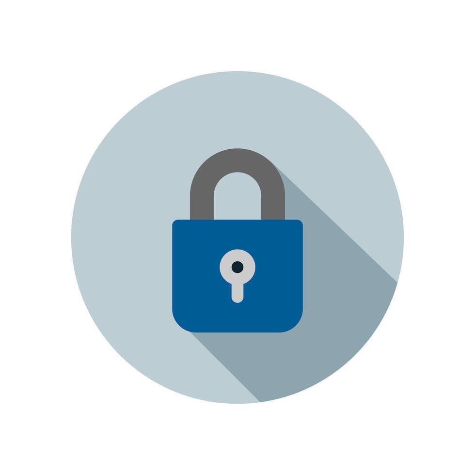 Design Illustration graphic of padlock icon with flat style. Suitable for UI, mobile design, web design, etc. vector
