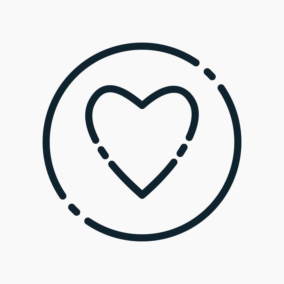 Design Illustration graphic of love mark icon with line style. Suitable for UI, mobile design, web design, etc. vector