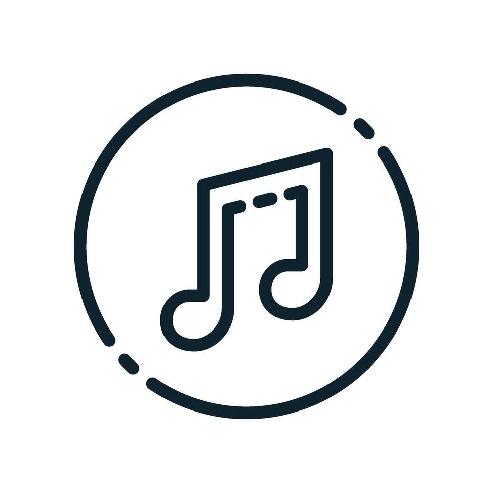Design Illustration graphic of Musical note icon with line style. Suitable for UI, mobile design, web design, etc. vector