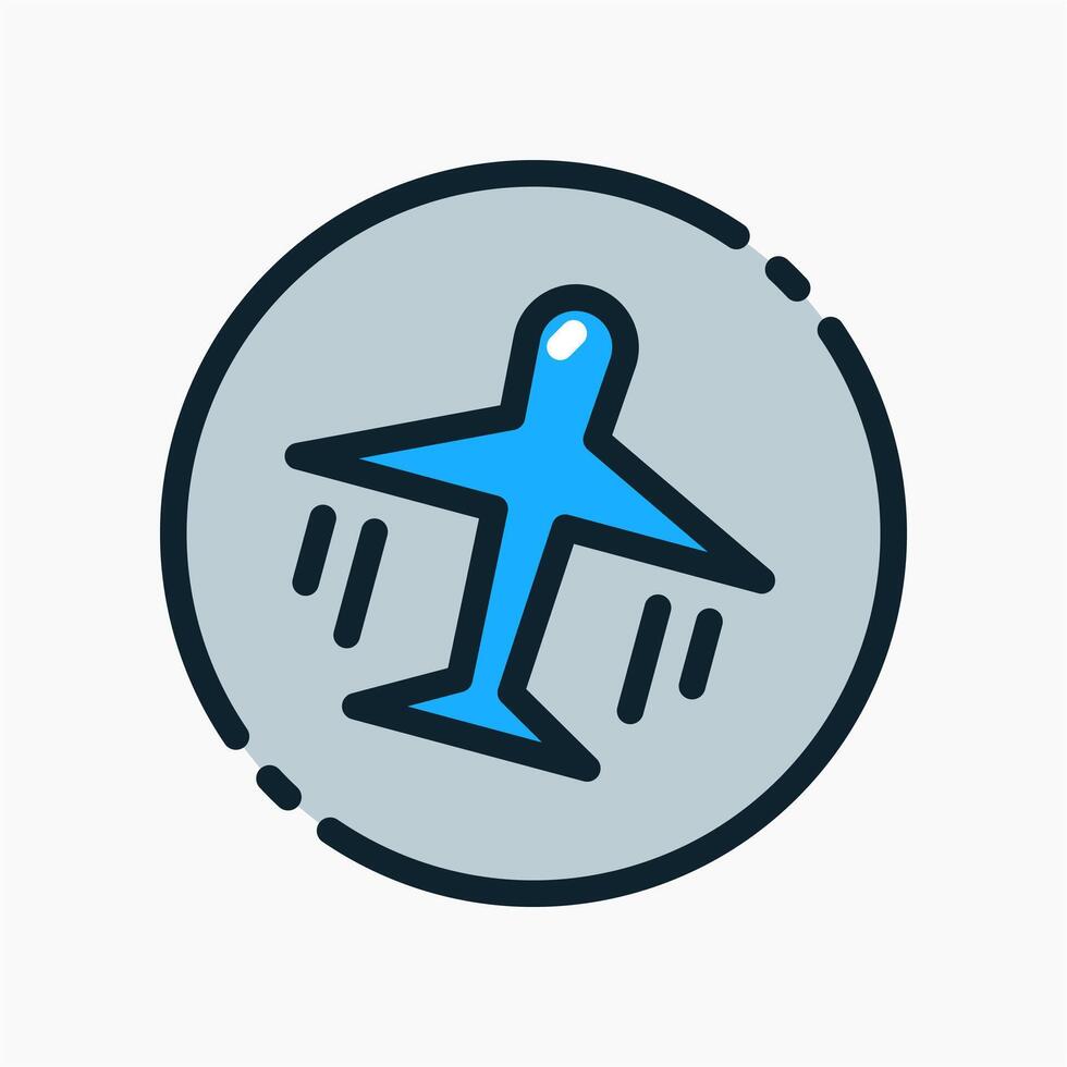 Design Illustration graphic of airplane mode icon with colored line style. Suitable for UI, mobile design, web design, etc. vector