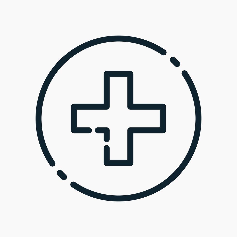 Design Illustration graphic of health mark icon with line style. Suitable for UI, mobile design, web design, etc. vector