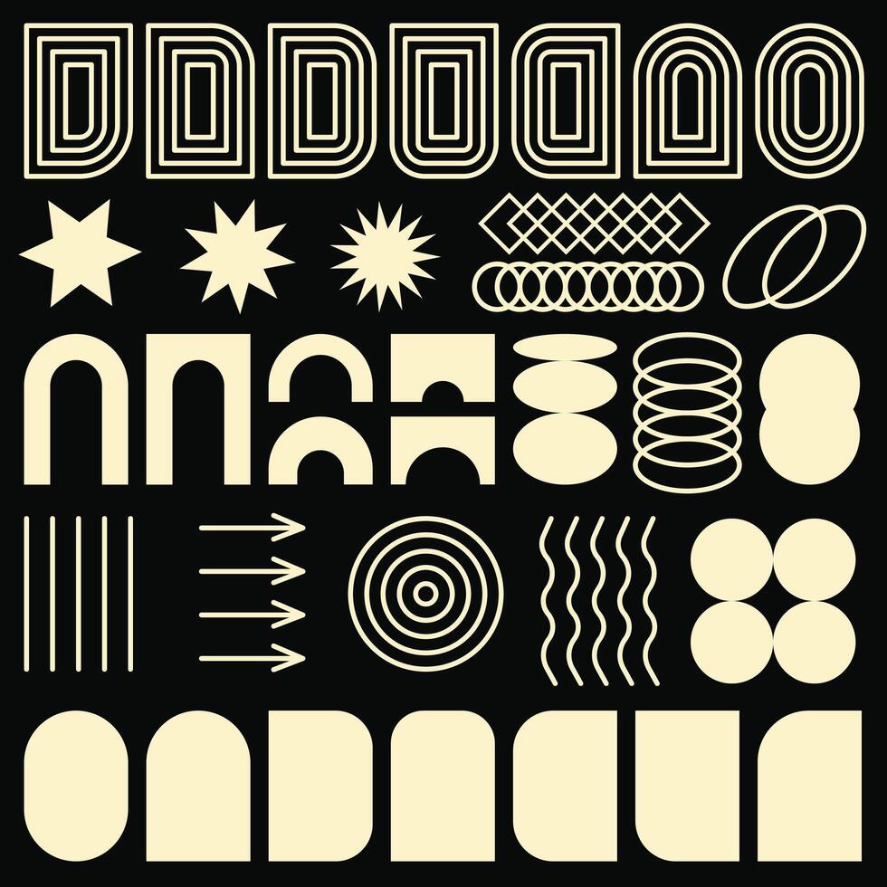 Set of light abstract geometric shapes. vector