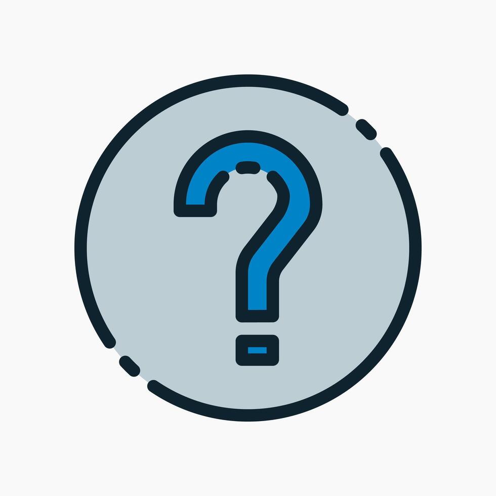 Design Illustration graphic of question mark icon with colored line style. Suitable for UI, mobile design, web design, etc. vector