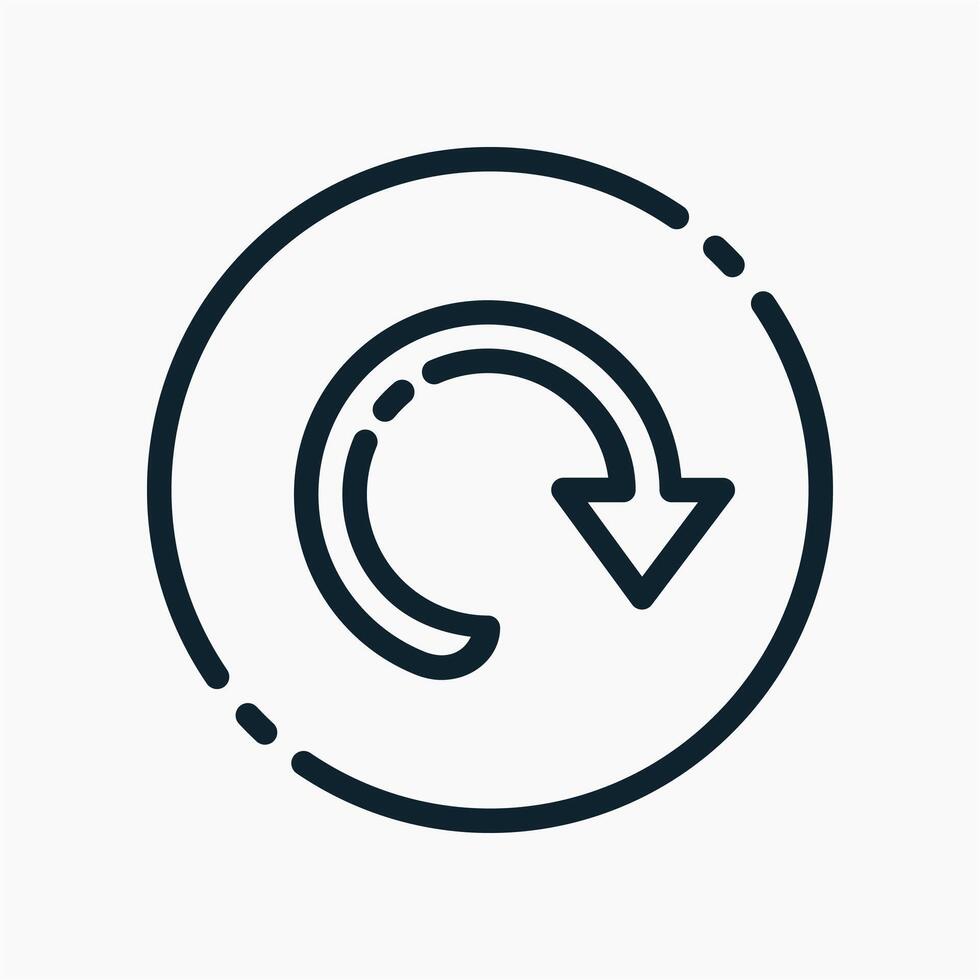 Design Illustration graphic of restart icon with line style. Suitable for UI, mobile design, web design, etc. vector