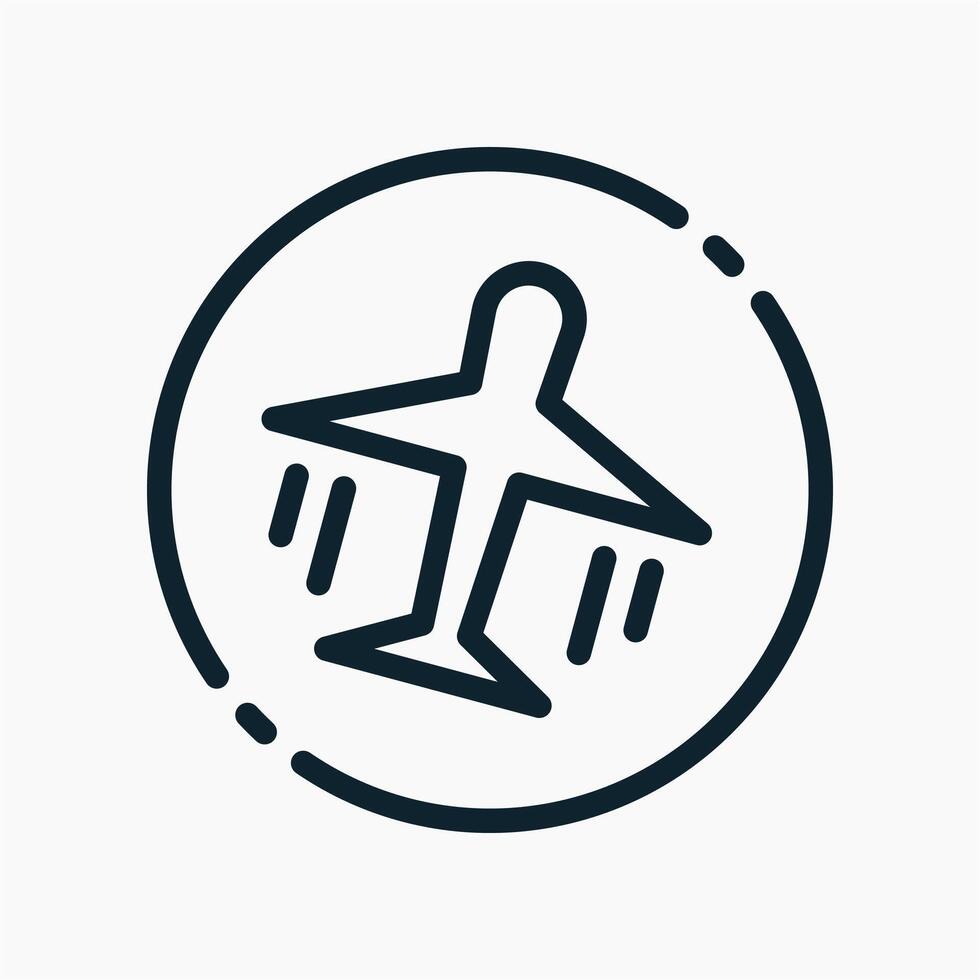 Design Illustration graphic of airplane mode icon with line style. Suitable for UI, mobile design, web design, etc. vector