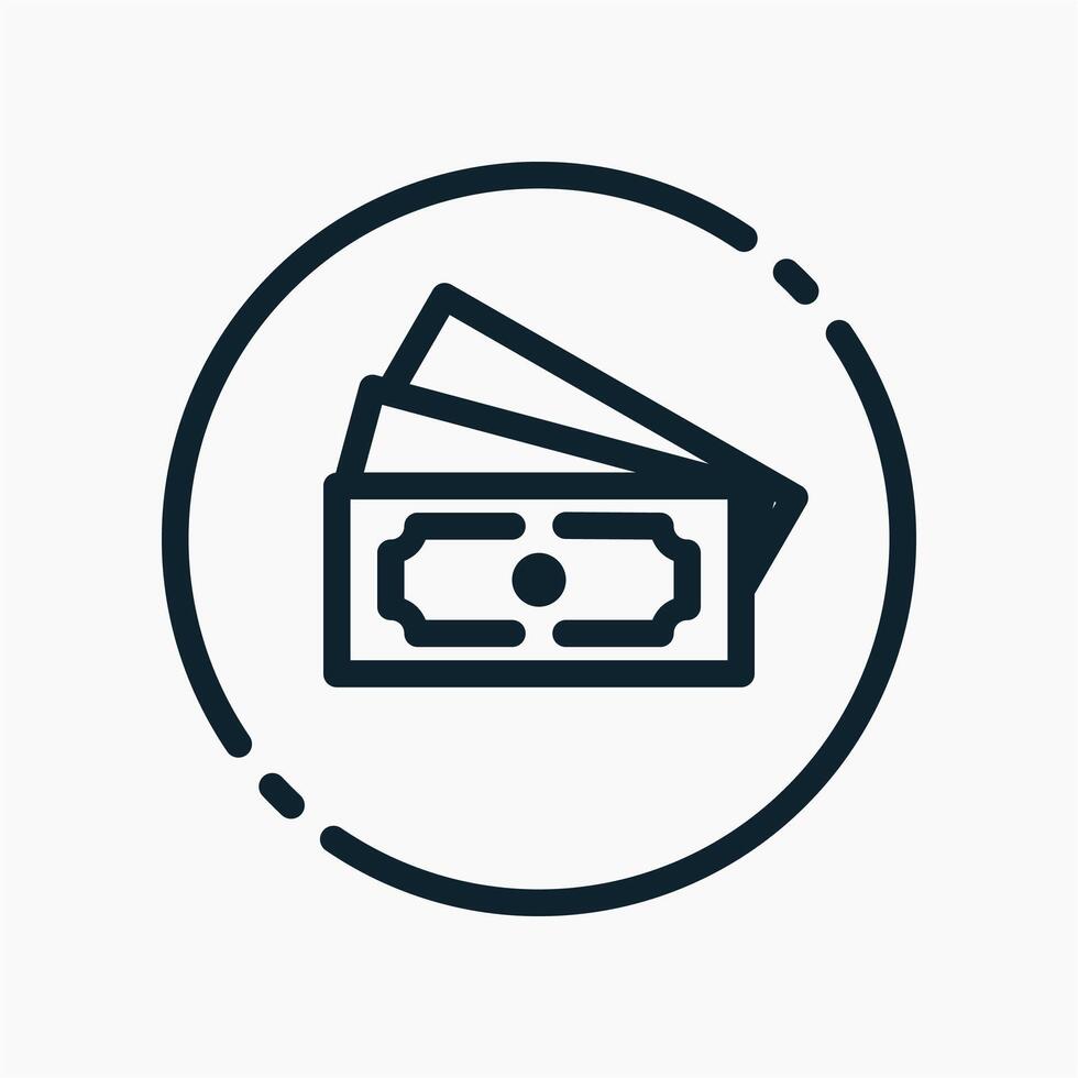 Design Illustration graphic of currency icon with line style. Suitable for UI, mobile design, web design, etc. vector