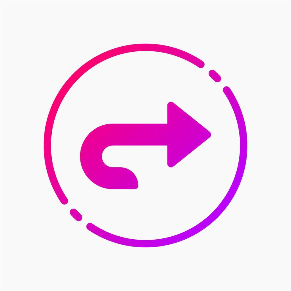 Design Illustration graphic of turn around icon with gradient style. Suitable for UI, mobile design, web design, etc. vector