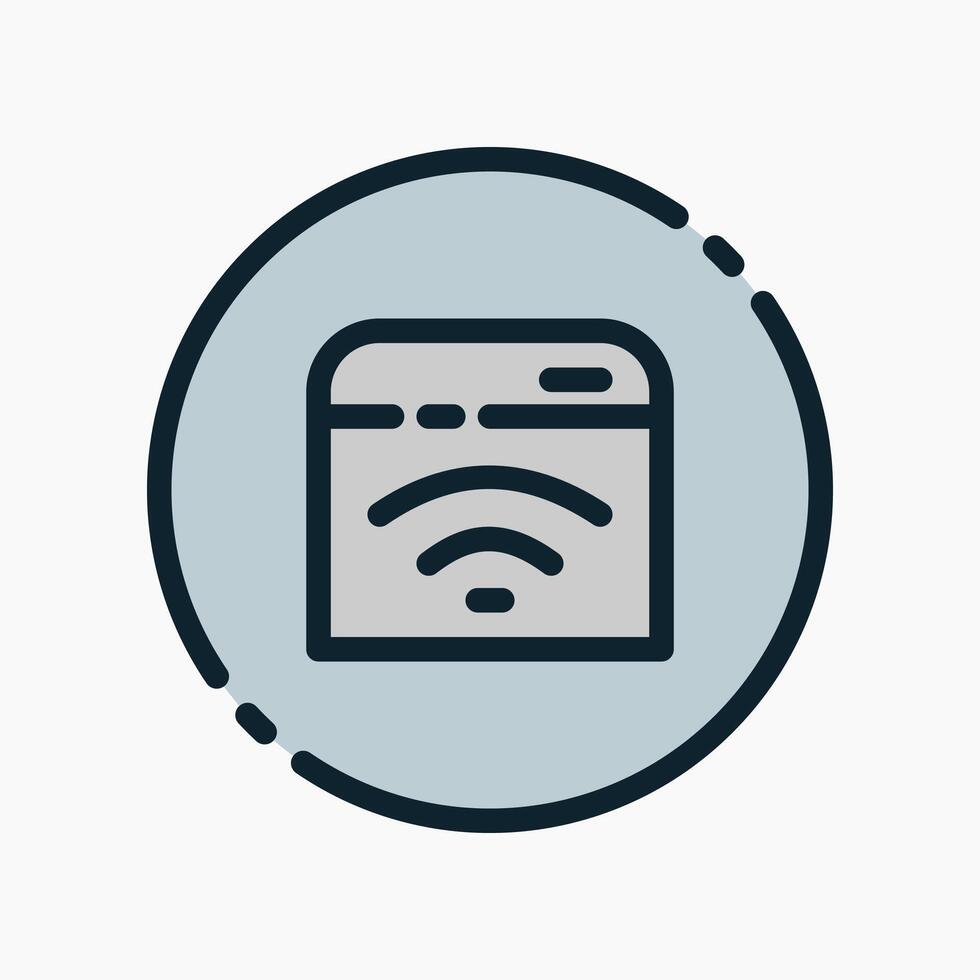 Design Illustration graphic of wifi website icon with colored line style. Suitable for UI, mobile design, web design, etc. vector