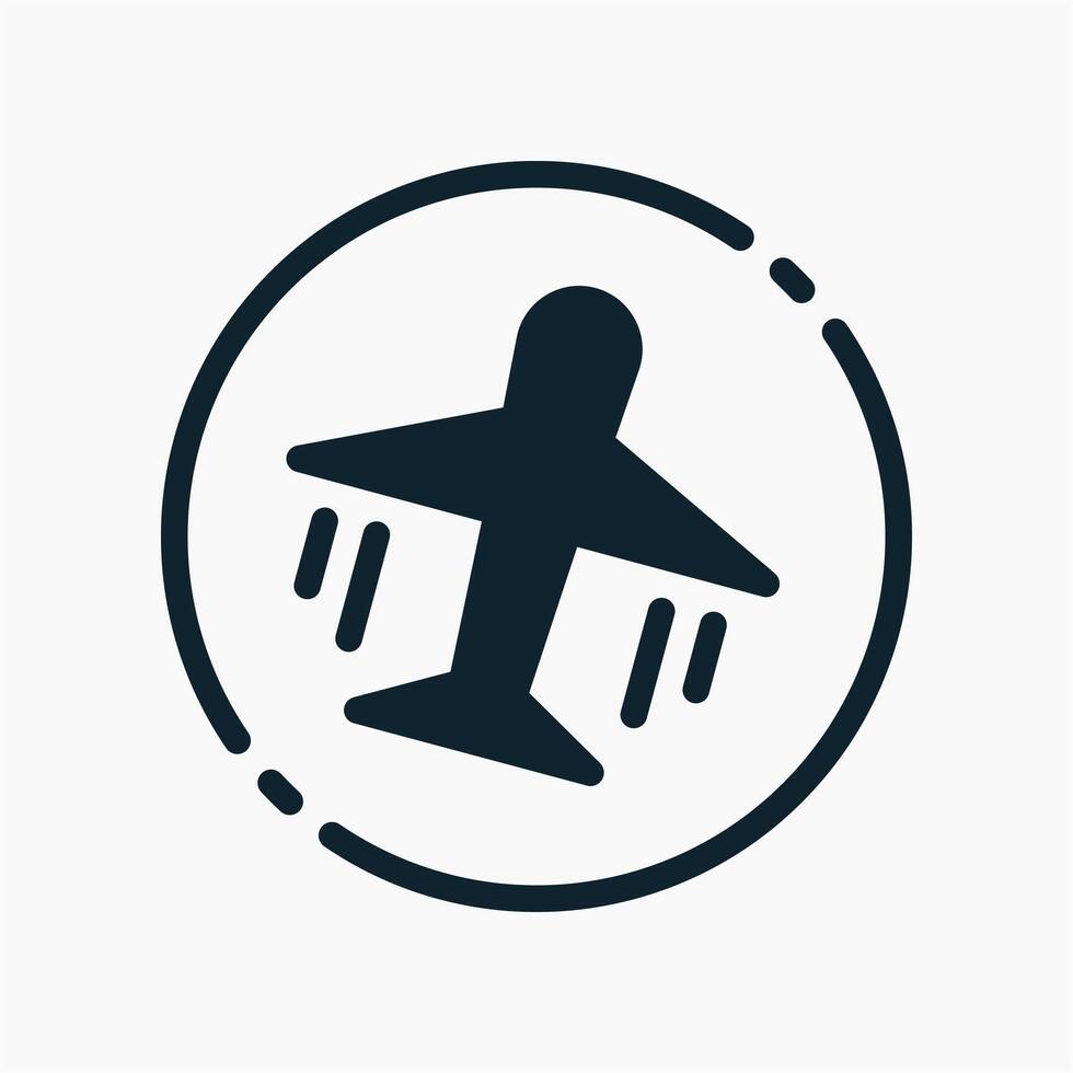 Design Illustration graphic of airplane mode icon with glyph style. Suitable for UI, mobile design, web design, etc. vector
