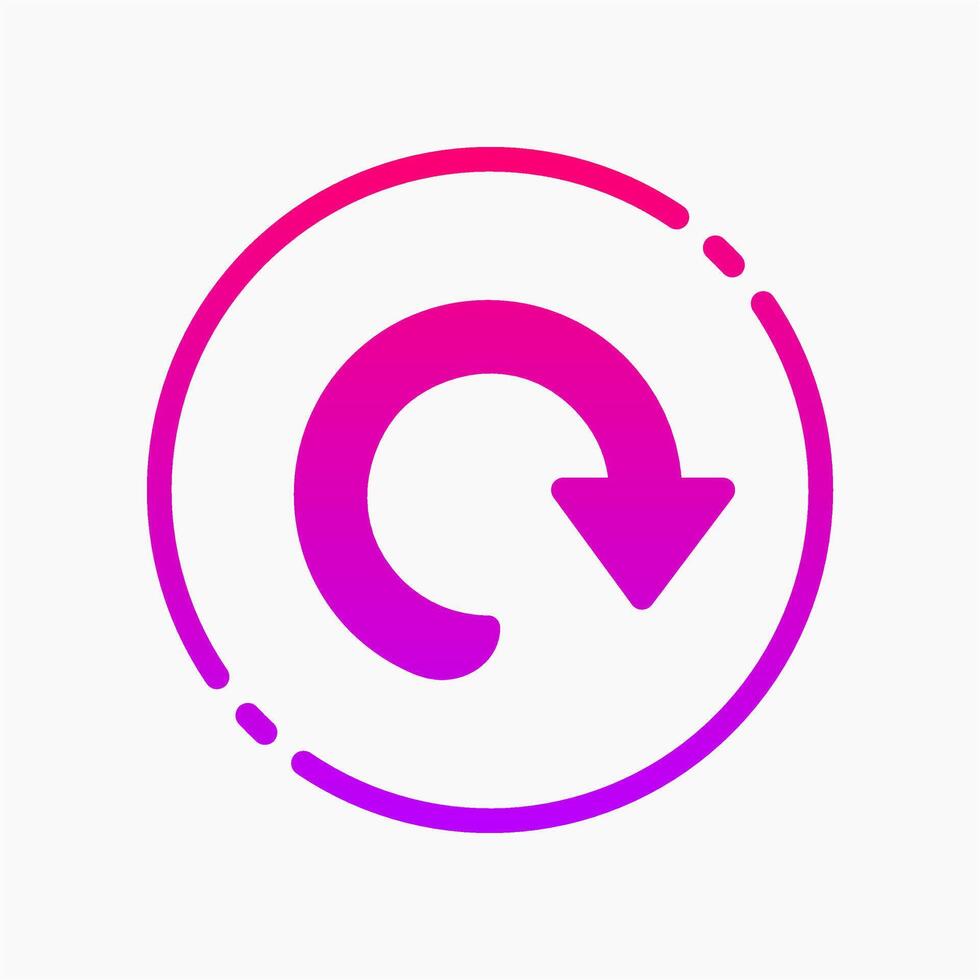 Design Illustration graphic of restart icon with gradient style. Suitable for UI, mobile design, web design, etc. vector