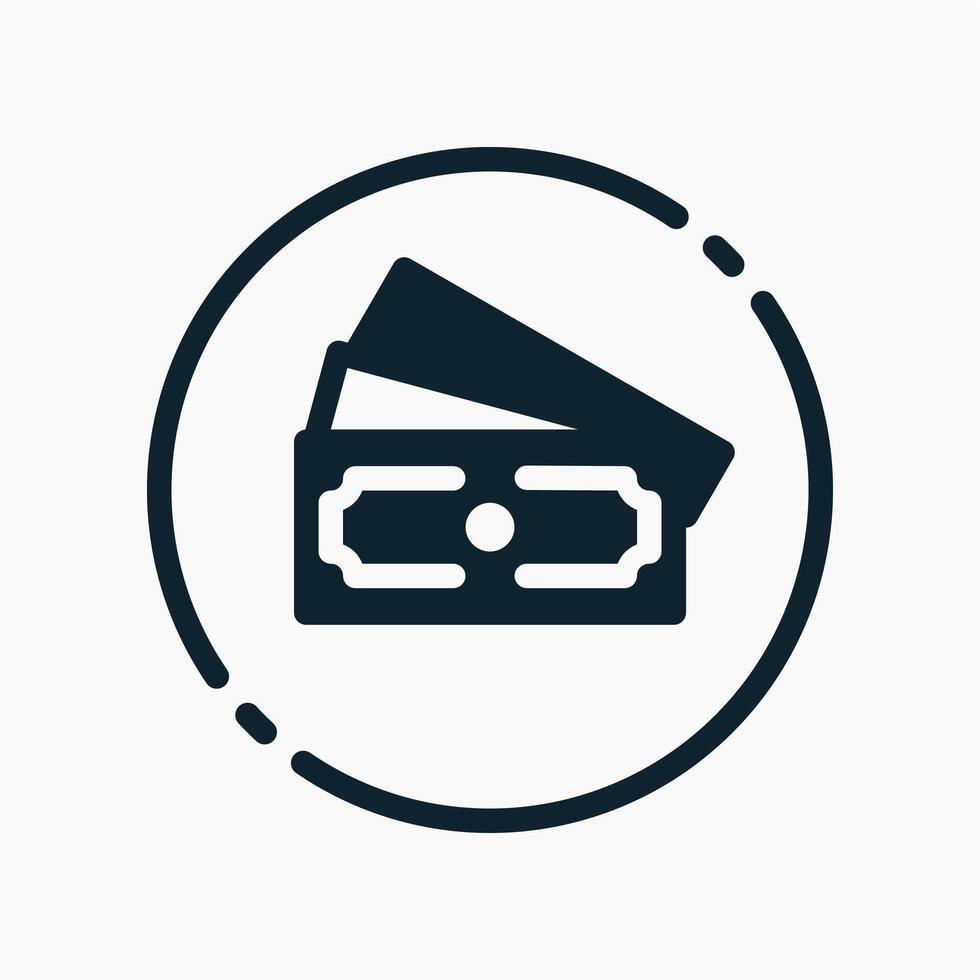 Design Illustration graphic of currency icon with glyph style. Suitable for UI, mobile design, web design, etc. vector