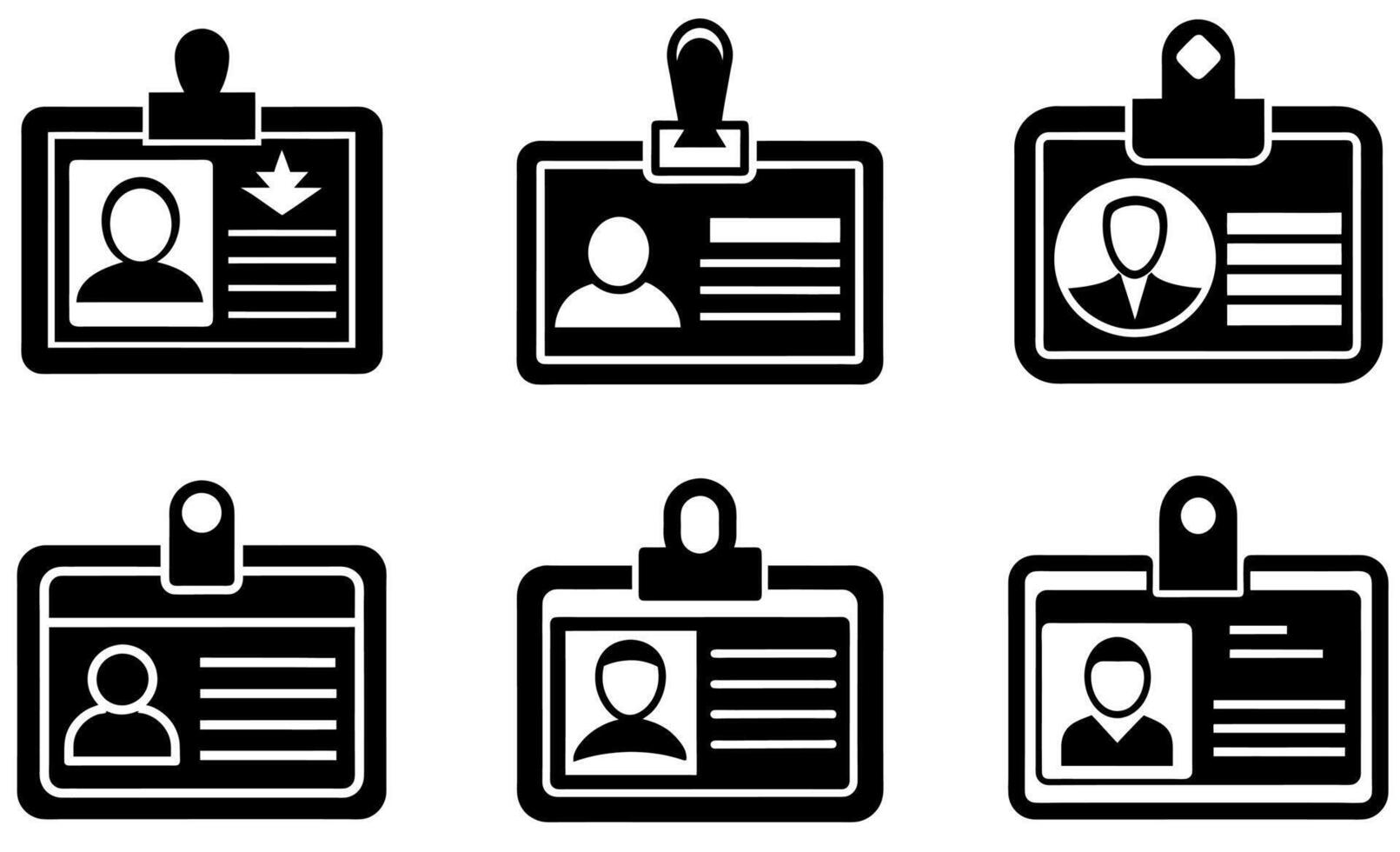 Simple Black and White ID Badge Icon vector