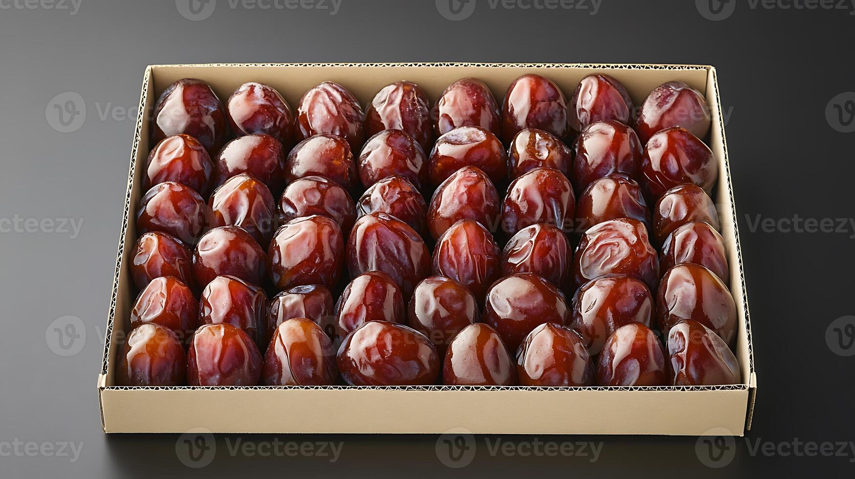 A box filled with dates on a black background photo