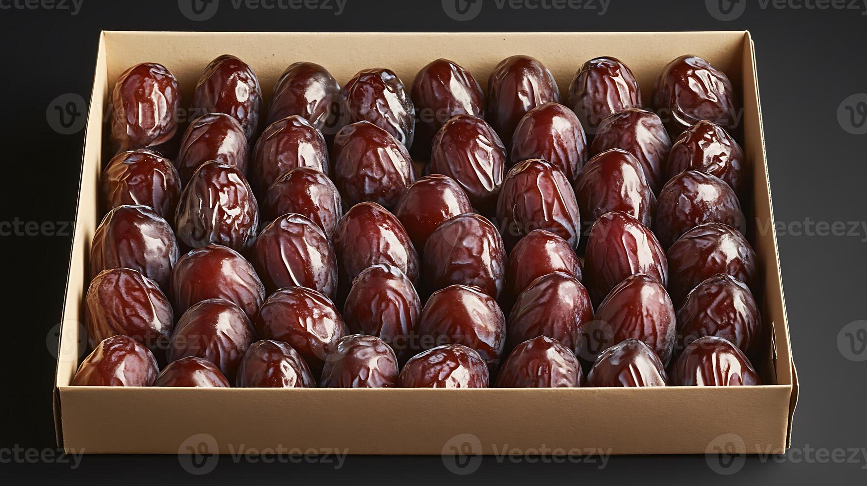A box of dates sitting on a table photo
