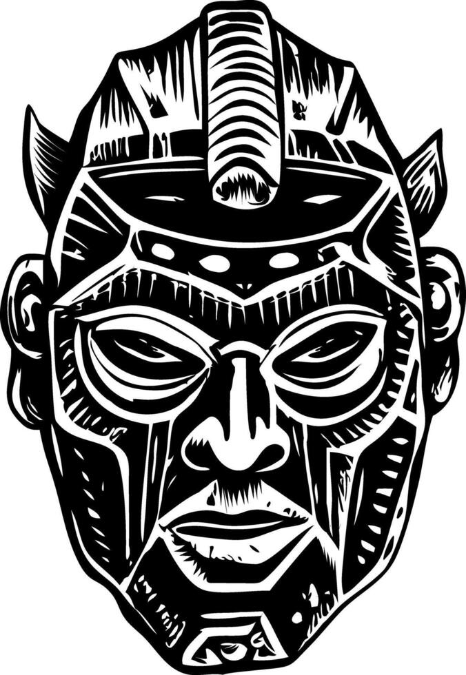 A vintage style illustration of a war mask vector