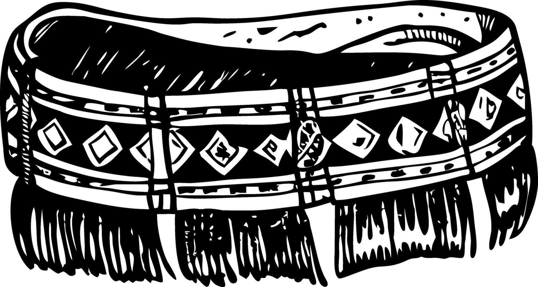 A vintage style illustration of an antique wampum belt vector