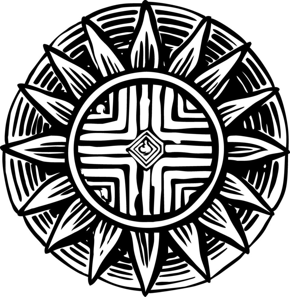 A vintage style illustration of hopi sun symbol vector