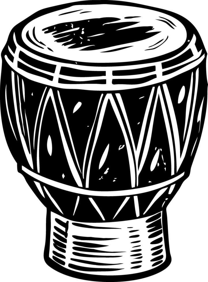 Ritual drum illustration in vintage style vector