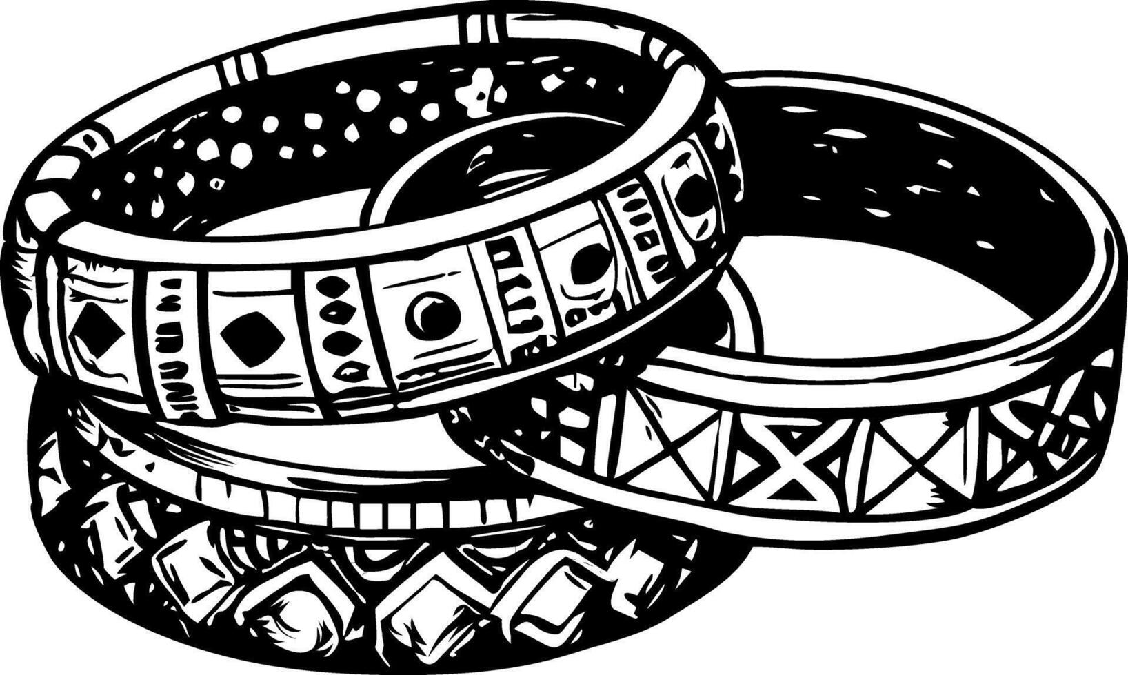 A vintage style illustration of traditional bangles vector