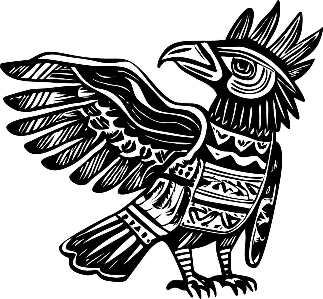 A vintage style illustration of sacred hawk vector