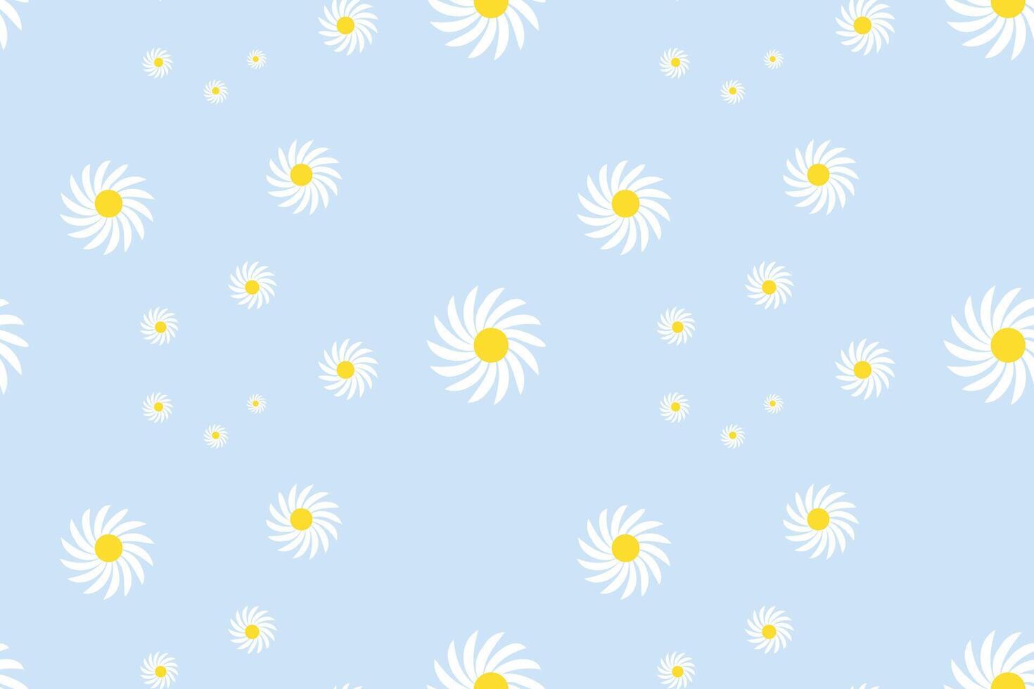 Vintage Daisy Flower Seamless Pattern. Modern Floral Print With White Flowers. Background for Trendy Fabrics, Wallpapers. vector