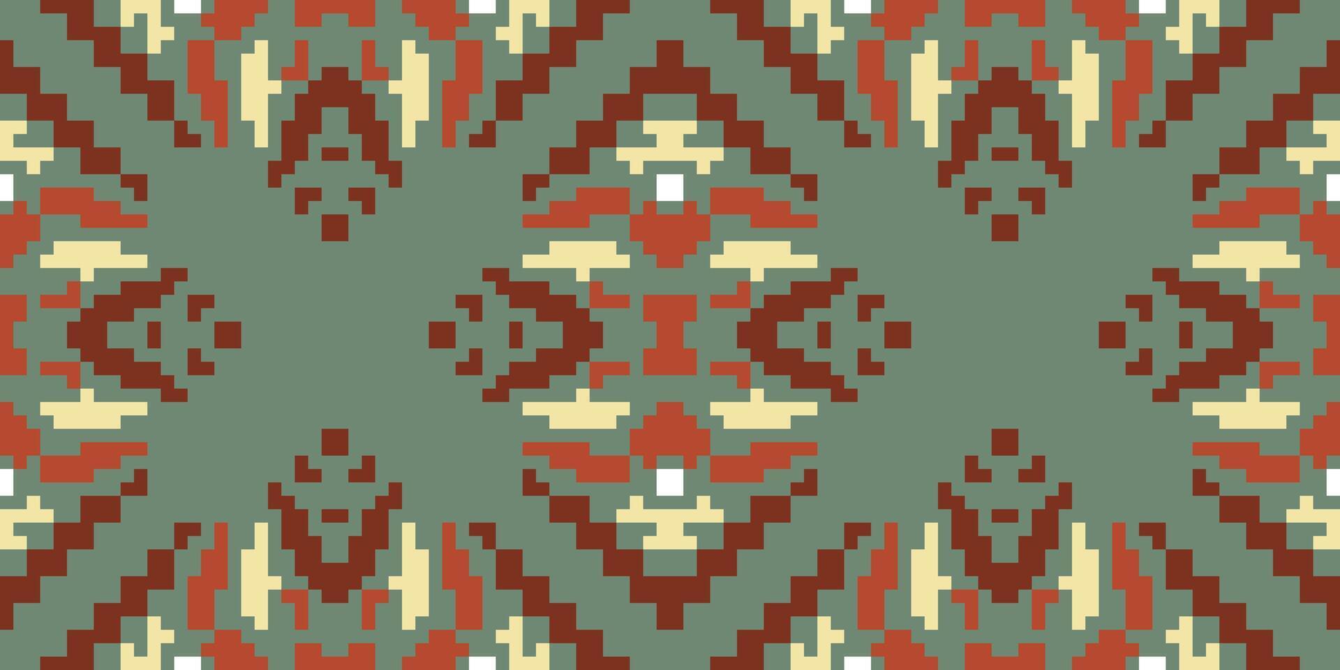 Native Ethnic Design Pattern in the Philippinesfolk Embroidery, Aztec Geometric Ornament Print. Design for Carpet, Wallpaper, Clothing, Wrapping, Fabric vector