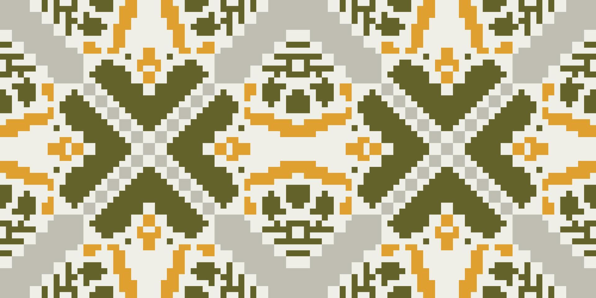 Motif Embroidery Arabic Tile Patternfolk Embroidery, Aztec Geometric Ornament Print. Design for Carpet, Wallpaper, Clothing, Wrapping, Fabric vector