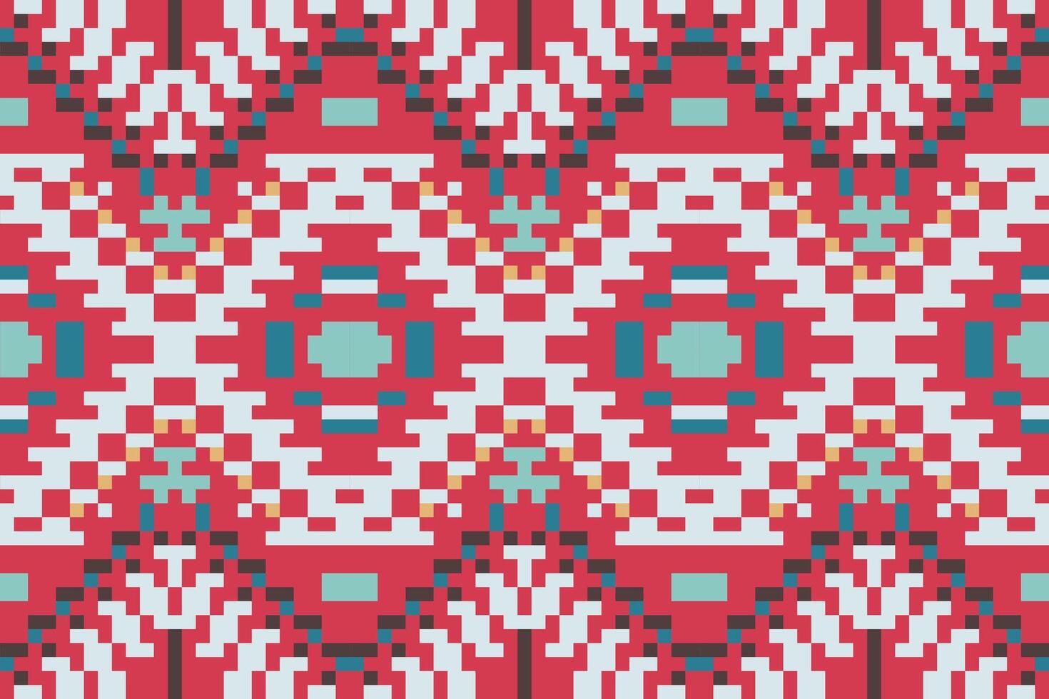 Mosaic Seamless Ethnic Patternfolk Embroidery, Aztec Geometric Ornament Print. Design for Carpet, Wallpaper, Clothing, Wrapping, Fabric vector