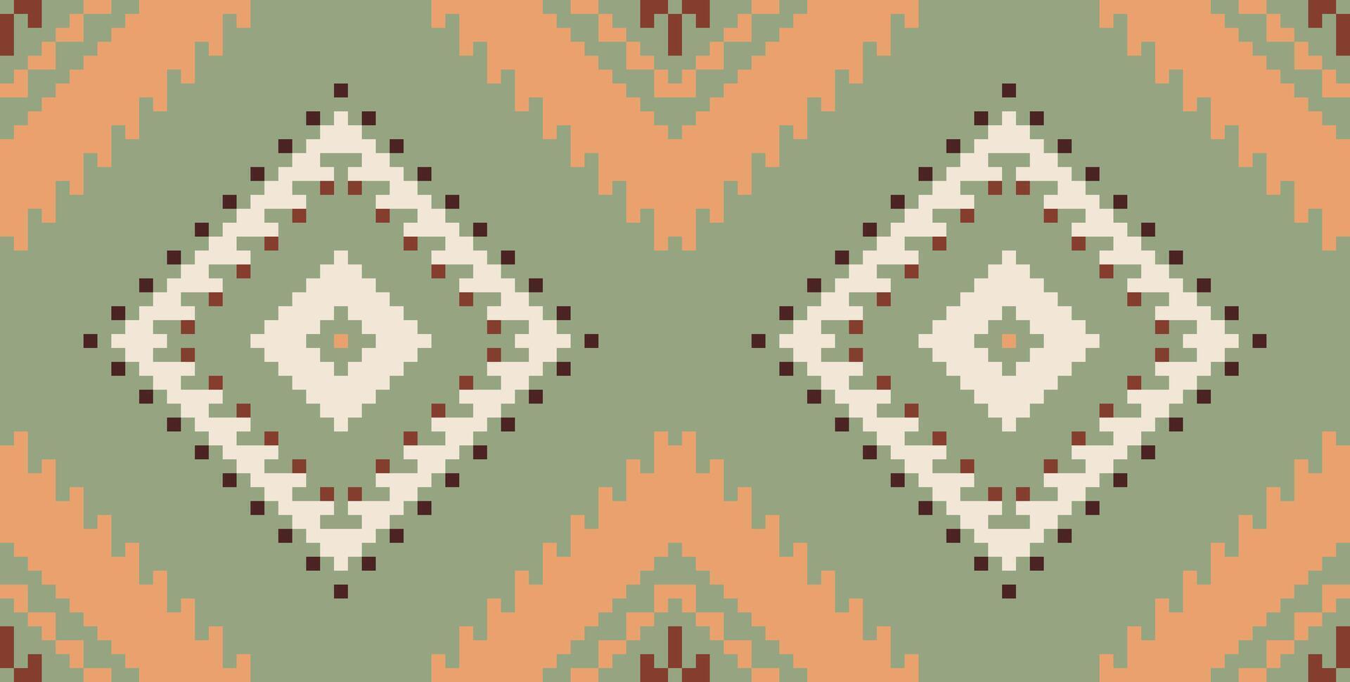 Squares Arabic Geometrical Pattern and Designfolk Embroidery, Aztec Geometric Ornament Print. Design for Carpet, Wallpaper, Clothing, Wrapping, Fabric vector