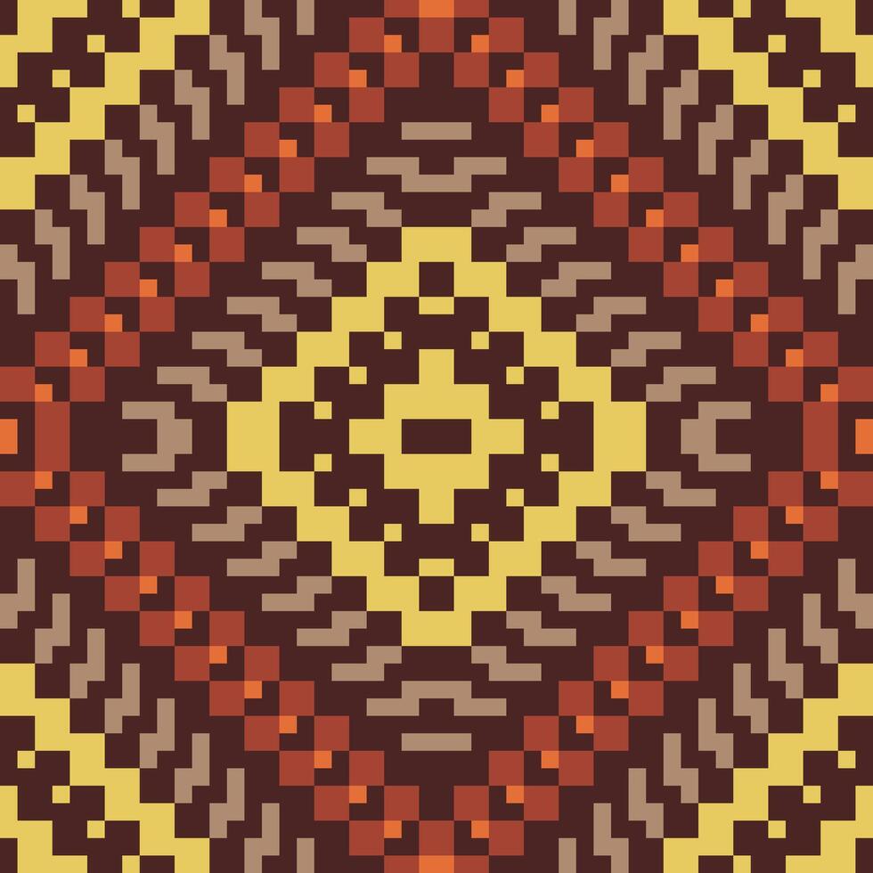Mosaic Indian Traditional Patternfolk Embroidery, Aztec Geometric Ornament Print. Design for Carpet, Wallpaper, Clothing, Wrapping, Fabric vector