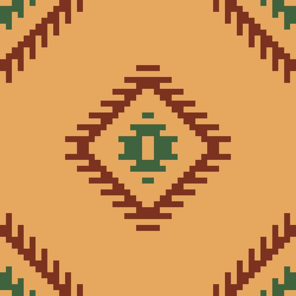 Zigzag Ethnic Ikat Patternfolk Embroidery, Aztec Geometric Ornament Print. Design for Carpet, Wallpaper, Clothing, Wrapping, Fabric vector