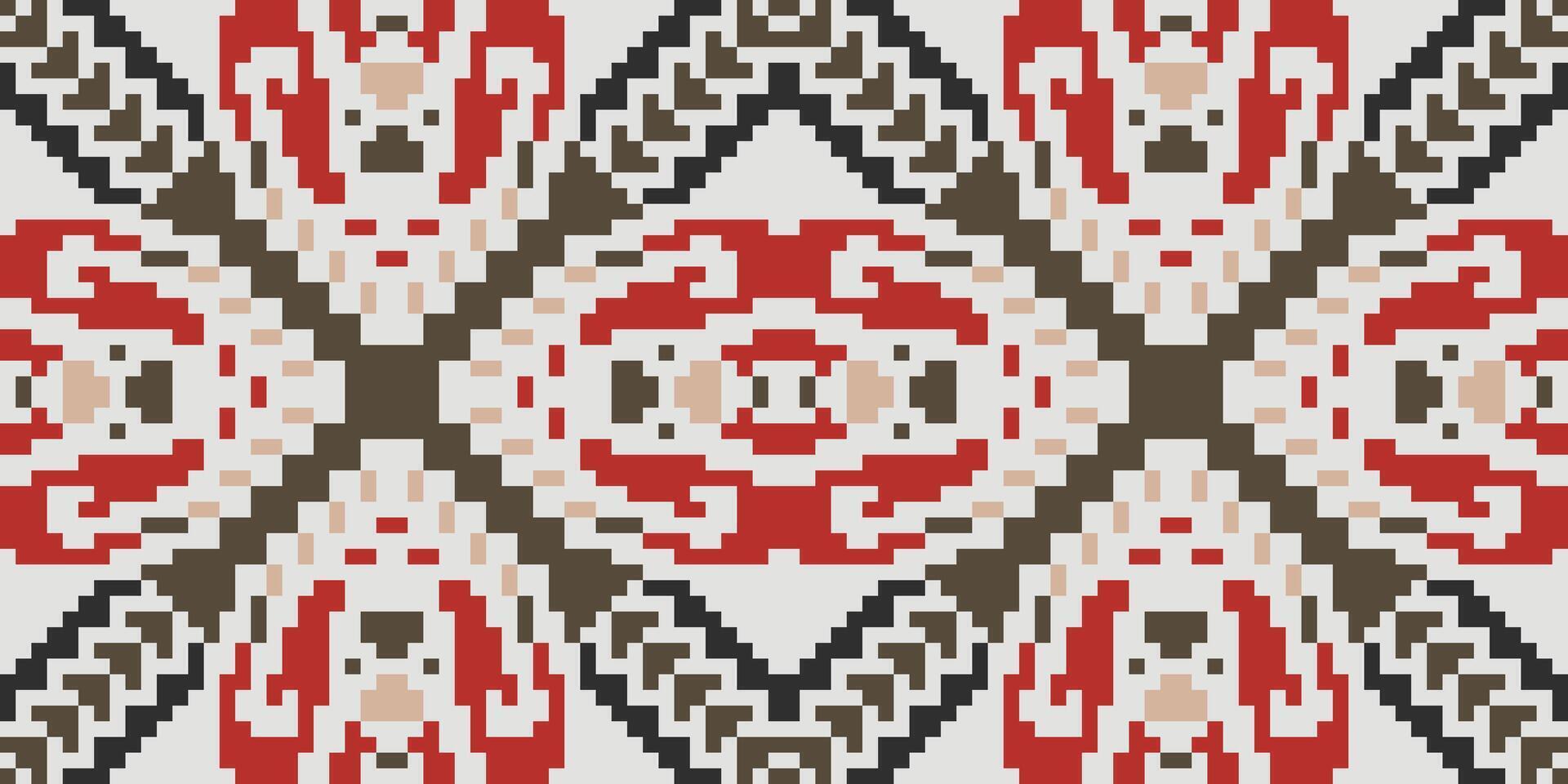 Stitch Ikat Quilt Patternfolk Embroidery, Aztec Geometric Ornament Print. Design for Carpet, Wallpaper, Clothing, Wrapping, Fabric vector