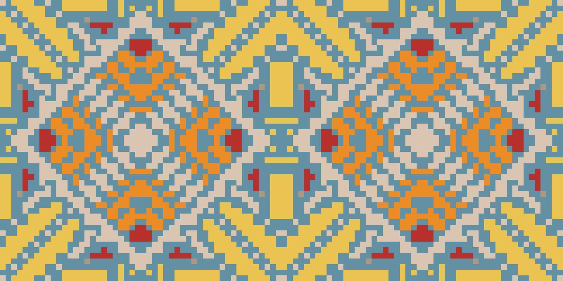 Russian Ethnic Seamless Patternfolk Embroidery, Aztec Geometric Ornament Print. Design for Carpet, Wallpaper, Clothing, Wrapping, Fabric vector