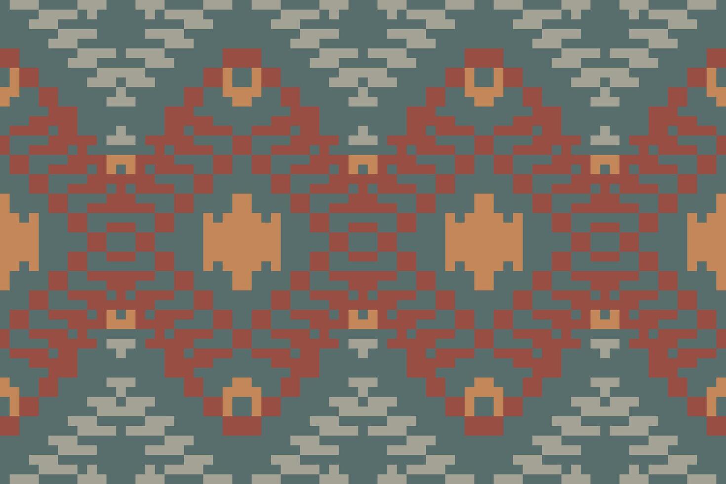 Fabric Texture Ikat Design Patternfolk Embroidery, Aztec Geometric Ornament Print. Design for Carpet, Wallpaper, Clothing, Wrapping, Fabric vector