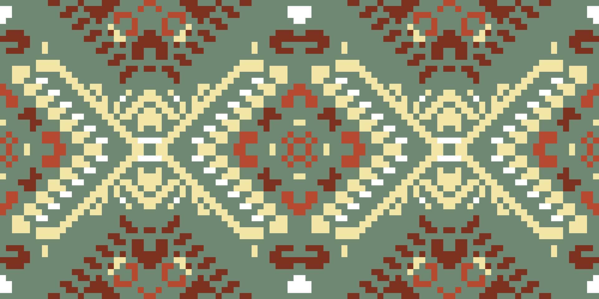 Scandinavian Ikat Pattern Sareefolk Embroidery, Aztec Geometric Ornament Print. Design for Carpet, Wallpaper, Clothing, Wrapping, Fabric vector