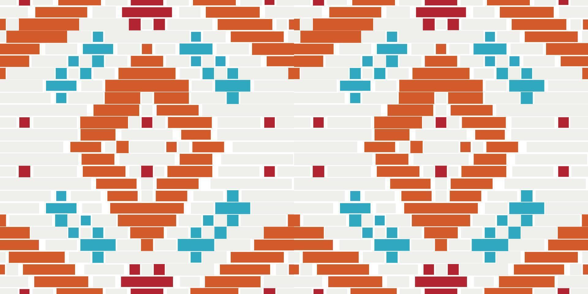 Pixel Ikat Blouse Patternfolk Embroidery, Aztec Geometric Ornament Print. Design for Carpet, Wallpaper, Clothing, Wrapping, Fabric vector