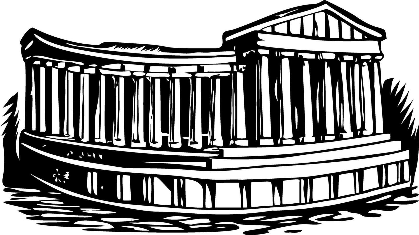 A vintage style illustration of greek amphitheater vector