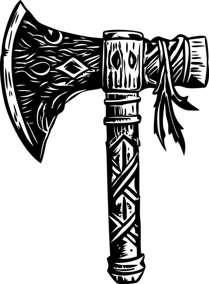 Native tomahawk illustration in vintage style vector