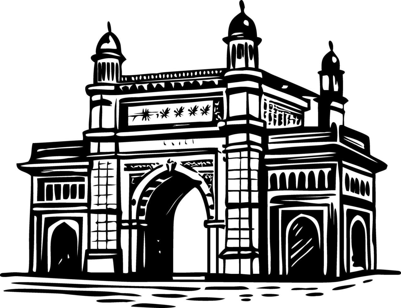India gateway illustration in vintage style vector