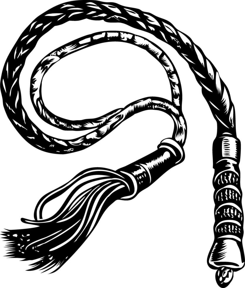 Leather whip illustration in vintage style vector